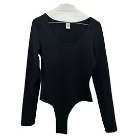 Autre Marque FLORE FLORE Schwarzer Body aus Baumwolle mit langen Ärmeln