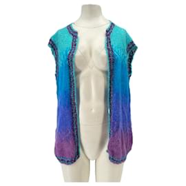 ROSE CARMINE Ärmelloser Wollcardigan Blau Lila - Autre Marque