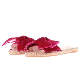 Manebi Espadrille Sandalen aus Samt Rosa
