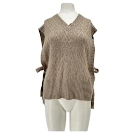 DUPLO Wollpullover beige ärmellos geknotet - Autre Marque