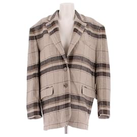 Blazer Anine Bing de lana a cuadros beige