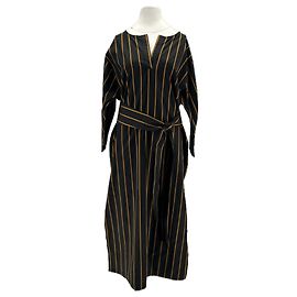 Vestido maxi a rayas negro Les Prairies de Paris