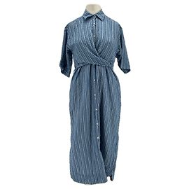 Autre Marque Vestido midi a rayas bicolor APIECE APART Azul Algodón