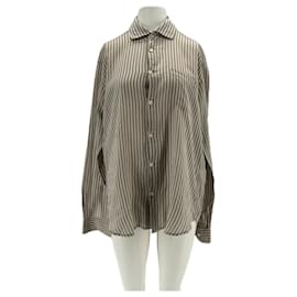 Camicia BSBEE a righe grigie e bianche in cotone - Autre Marque