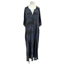 Autre Marque Vestido maxi de seda azul RAQUEL ALLEGRA