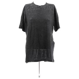Camiseta Mm6 de lana gris con estampado gráfico