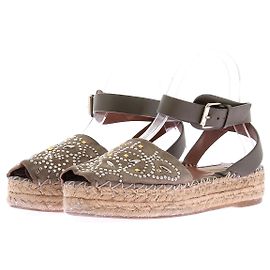 Valentino Garavani Espadrilles aus Wildleder und Leder Khaki