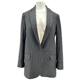 Zadig & Voltaire Grauer Blazer mit silbernen Tennisstreifen