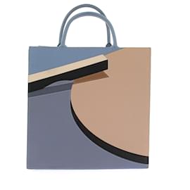 Autre Marque GRAF Leder Tote Tasche Blau Dreifarbig