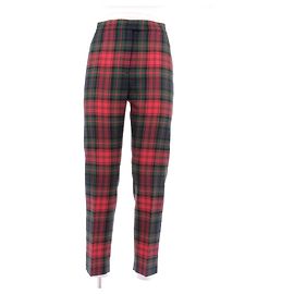 Burberry Pantalón de cuadros rojos de lana