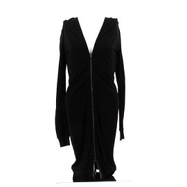 Abito Diesel nero midi con zip e scollo a V