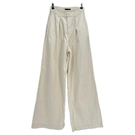 Jeans de pierna ancha ecru de algodón talla 25 - Autre Marque