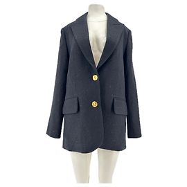 Zadig & Voltaire schwarzer Wollblazer mit goldenen Knöpfen