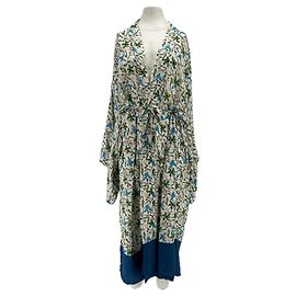 Autre Marque Kimono largo con estampado verde y azul JOALI A ARDMORE