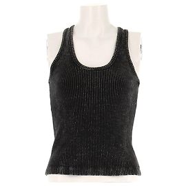 Ganni Camiseta gris desgastada
