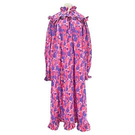 Autre Marque HELMSTEDT Langärmliges Druckkleid Lila Rosa Baumwolle