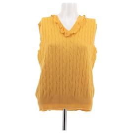 Top sin mangas de cachemira amarillo Miu Miu