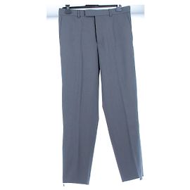 Pantalones Dior de lana azul grisáceo Talla 48