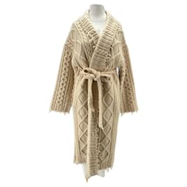 Gran chaleco trenzado beige de cachemira - Alanui