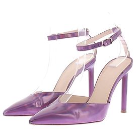 Autre Marque BETTINA VERMILLON Purple Leather Pumps 10cm Heel