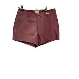 Autre Marque Short de cuero burdeos