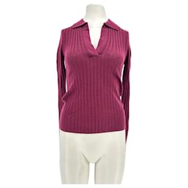 Maglione polo in lana bordeaux - Autre Marque