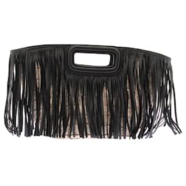 Borsa con frange in rafia e pelle - Maje