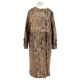 Autre Marque Cappotto midi in pelle stampata marrone MALINA