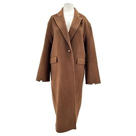 Autre Marque Cappotto lungo in lana marrone NOUR HAMMOUR
