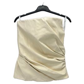 Autre Marque Top bustier in pelle bianca PARIS GEORGIA XS
