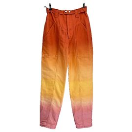 Pantalones tricolores de algodón Isabel Marant