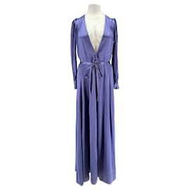 Uterque Lila Satin Kleid Lang