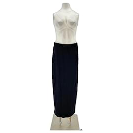 Falda larga negra de viscosa Selected M
