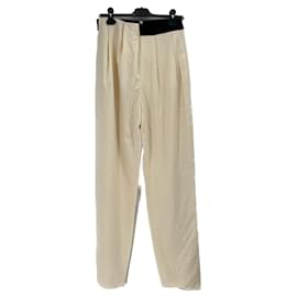 Massimo Dutti Ecru Hose mit schwarzem elastischem Bund