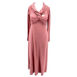 Vestido largo de seda rosa Khaite