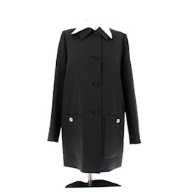 Chaqueta de lana negra Prada con botones de strass