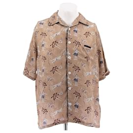 Camicia stampata Prada beige in viscosa