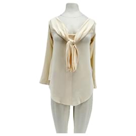 Longchamp Seidenbluse Beige
