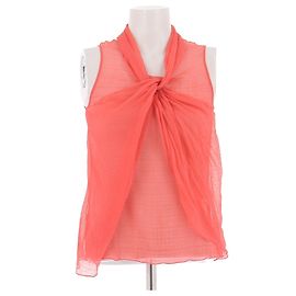 Top sin mangas de seda naranja Nina Ricci