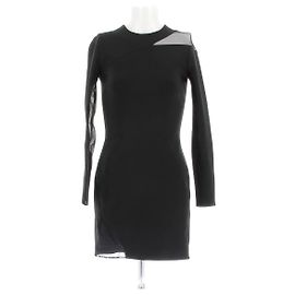 Thierry Mugler Schwarzes kurzes Kleid mit langen Ärmeln