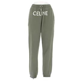 Céline Jogginghose Khaki aus Baumwolle mit Logo