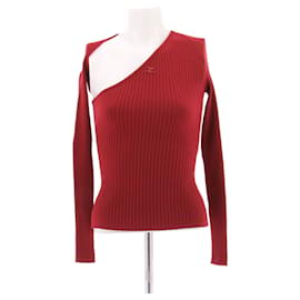 Top in velluto a coste rosso Courreges