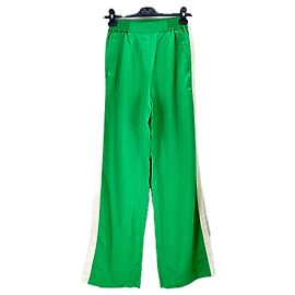 Pantalones de satén verde Margaux Lonnberg