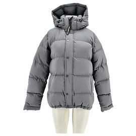Autre Marque Graue Nylon Daunenjacke mit Kapuze THE SUPER PUFF