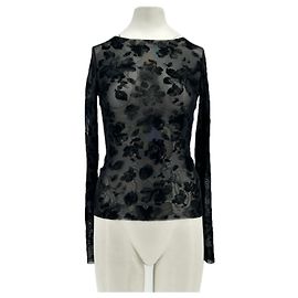 Autre Marque Top NIA negro con estampado floral y manga larga
