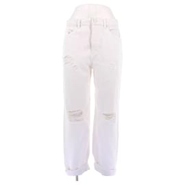 Alexander Wang Slack Jeans weiß mit Knielöchern