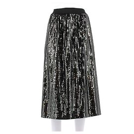 Saia midi preta com lantejoulas Bellerose