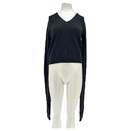 Schwarzer Pullover mit sehr langen Ärmeln - Autre Marque