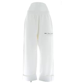Pantalones anchos blancos de algodón Mm6