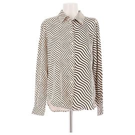 Camisa a rayas French Connection crema y negra XXS